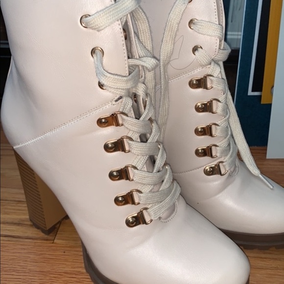 JustFab Heeled Lace-up Boots - Picture 1 of 4